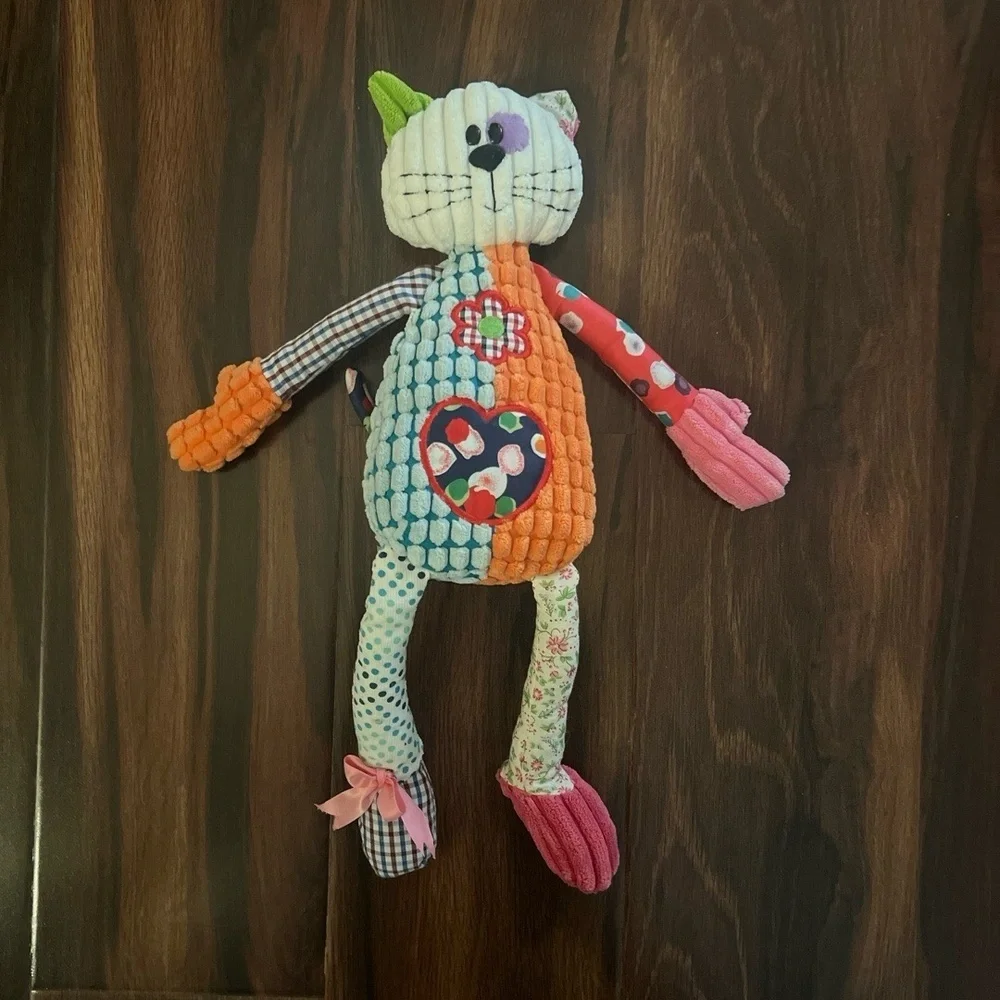 Gund Studio G Patchwork Cat 8 Plush Toy Multi-Color Bohemian Stuffed Animal 18” - Picture 5 of 8